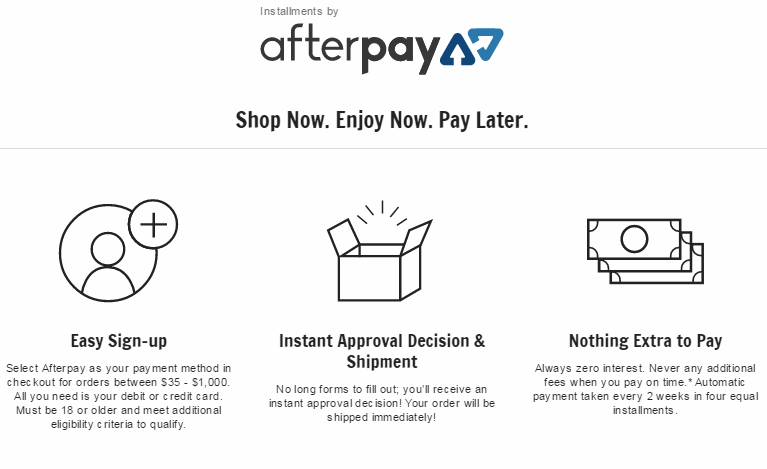 YAS! Shop Now. Pay later. with Afterpay – AlgorithmBags